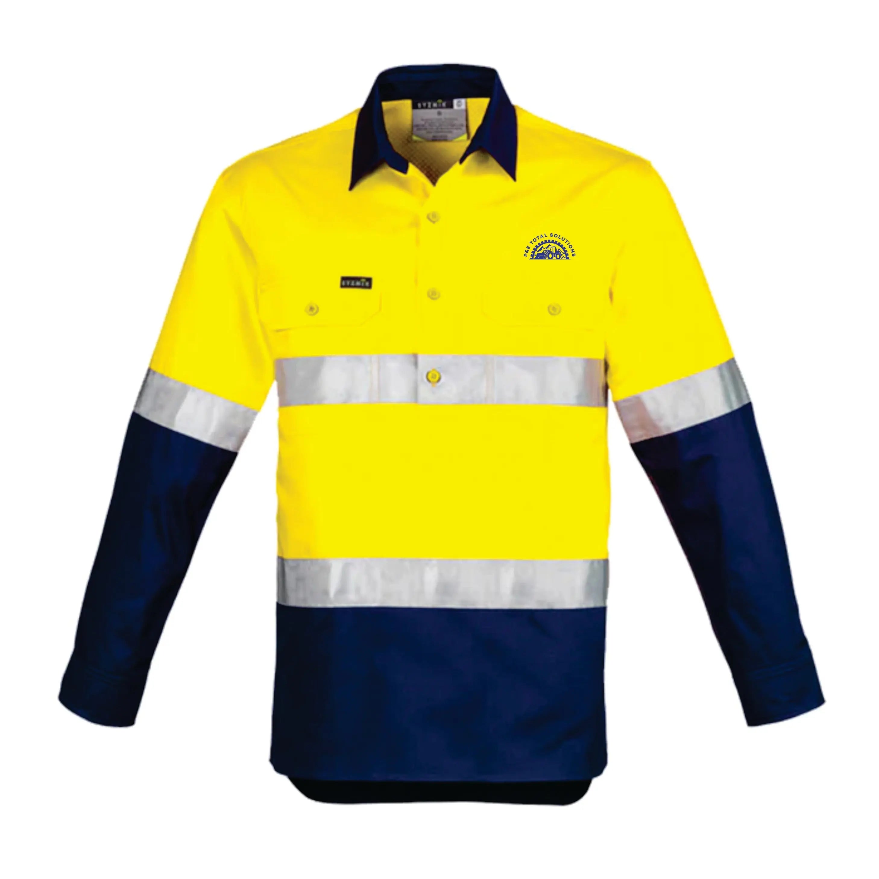 P&E Total Solutions Uniforms Men's Closed Front Shirt PETW550 Syzmik